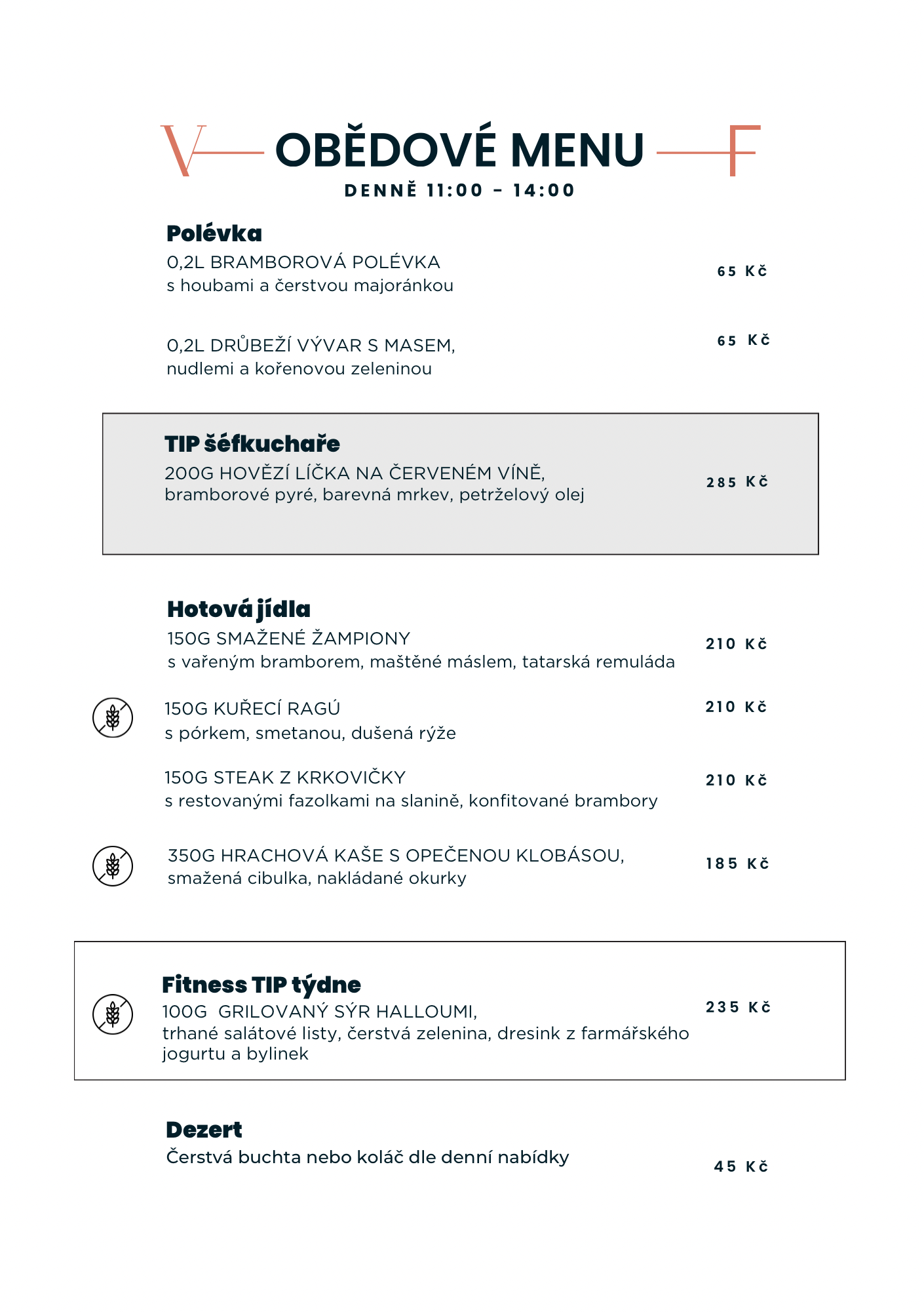 Menu Villa Fitz