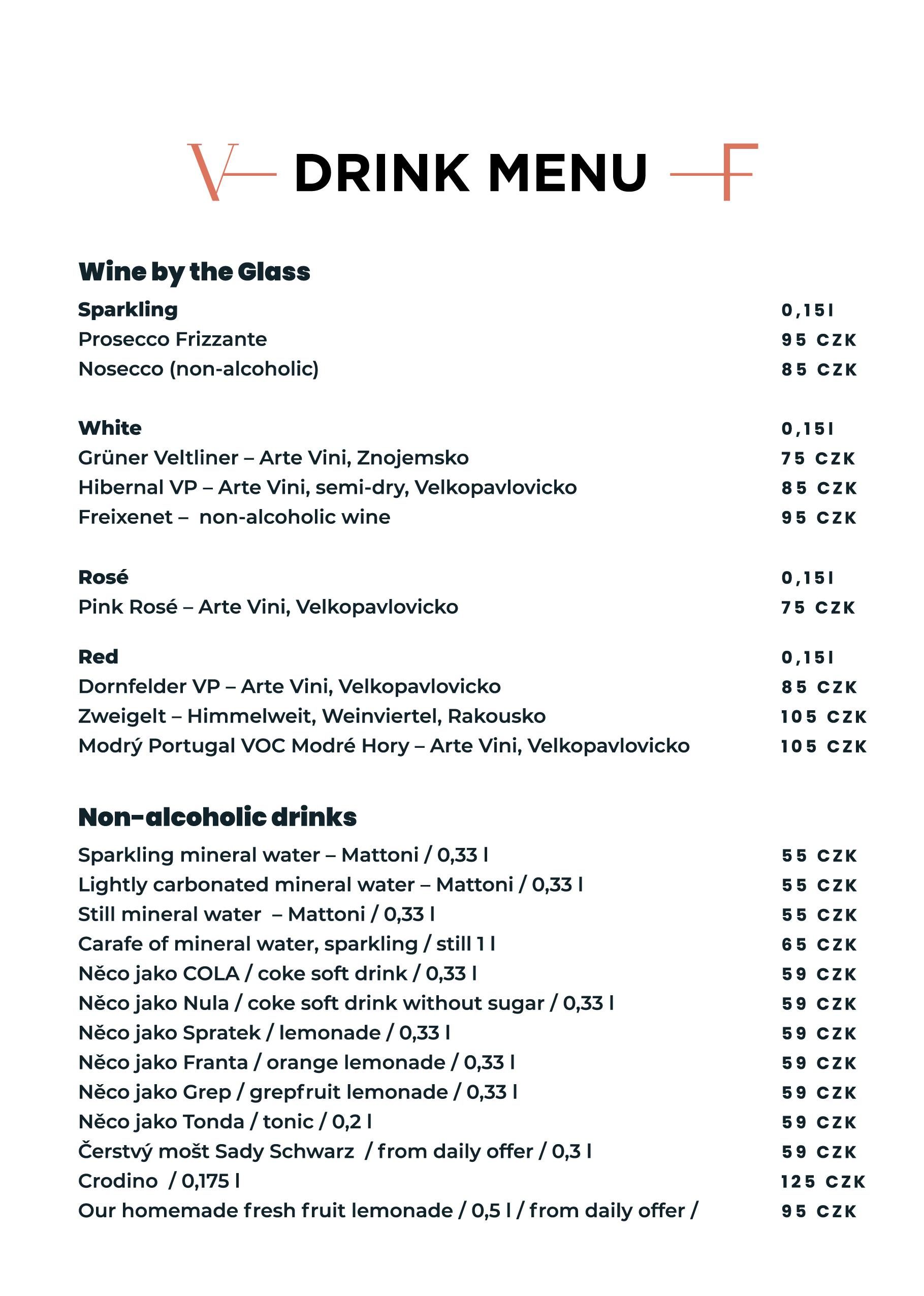 Menu Villa Fitz EN