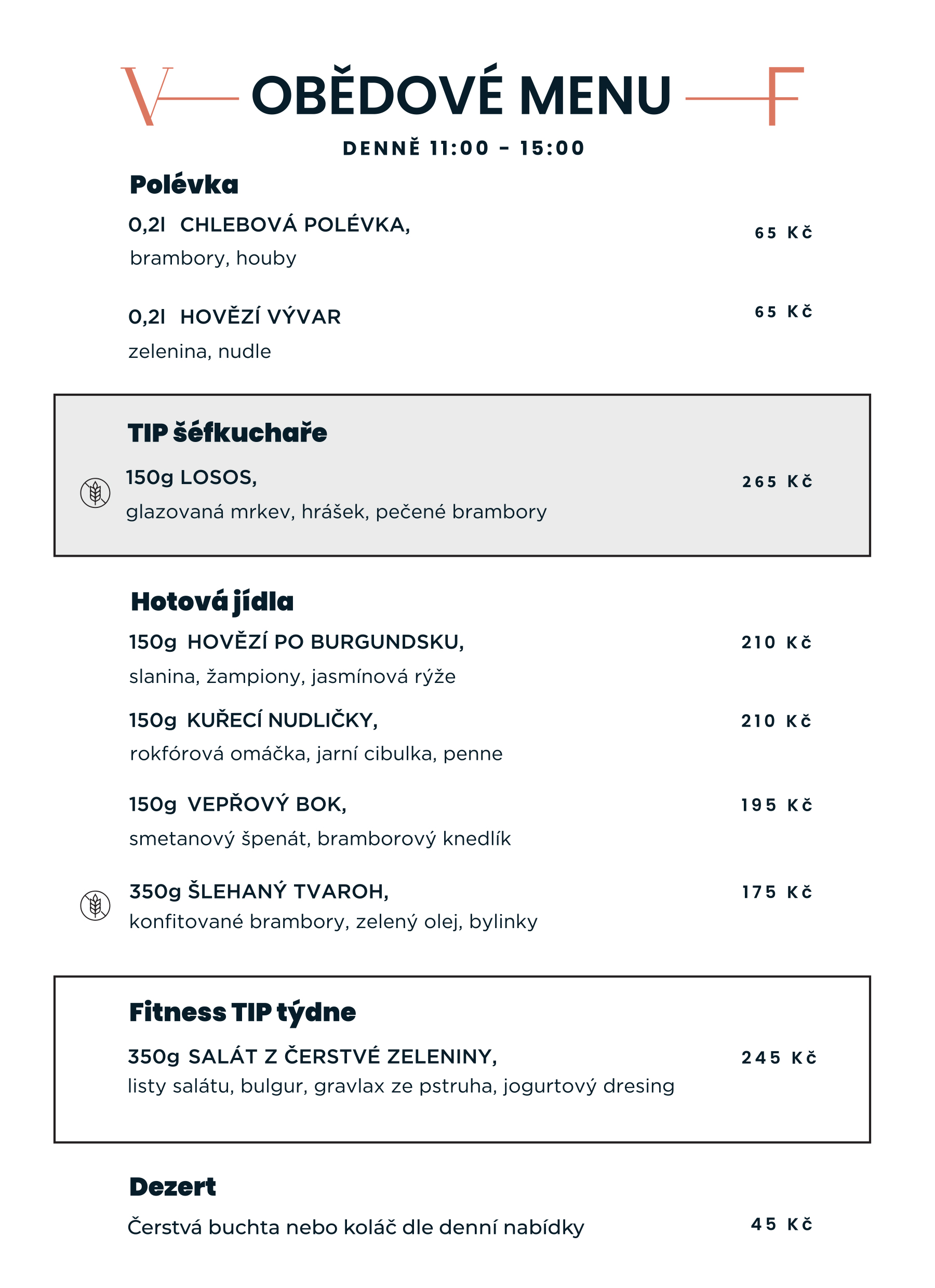 Obedove menu