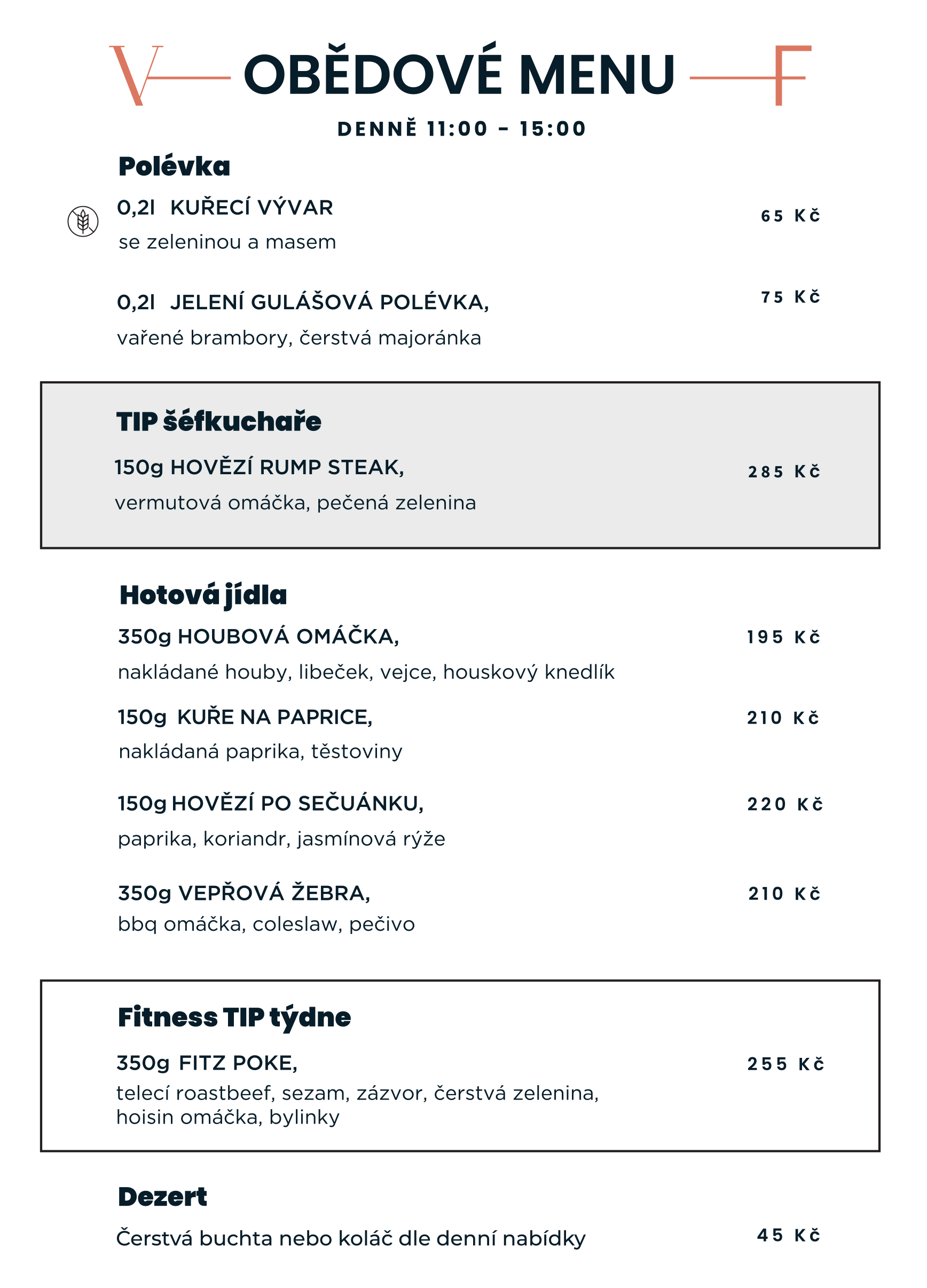 Obedove menu