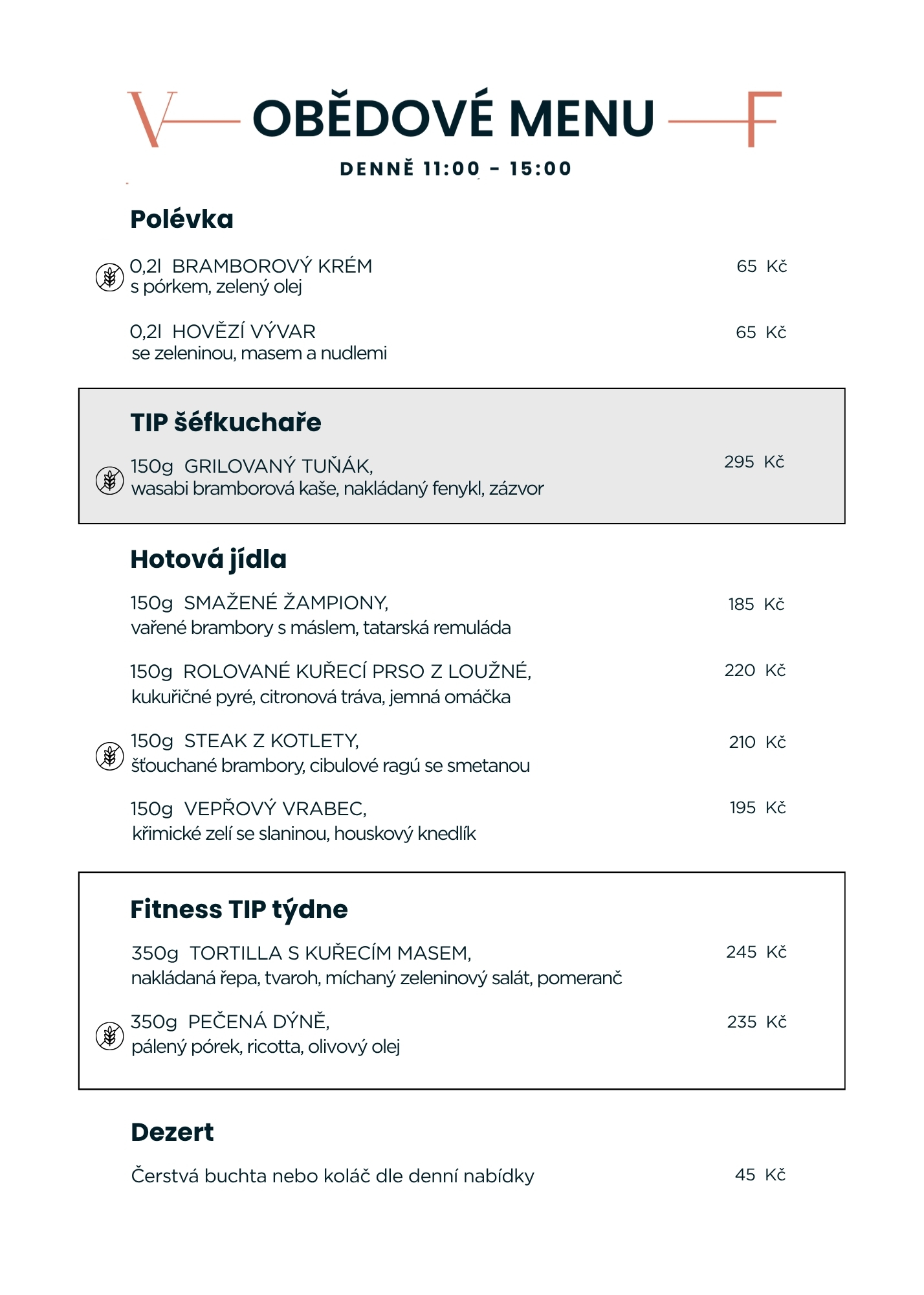 OBEDOVE MENU 30